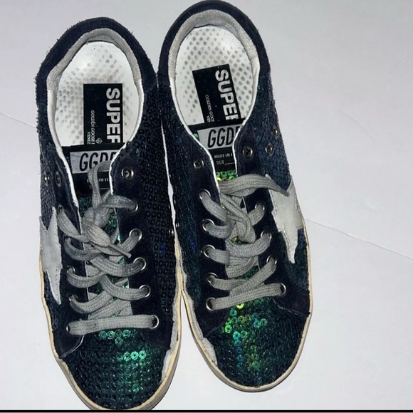 Golden Goose Sequin Sneakers - Green and White - Picture 2 of 8